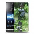 Дизайнерский пластиковый чехол для Sony Xperia S Новогодняя хвоя