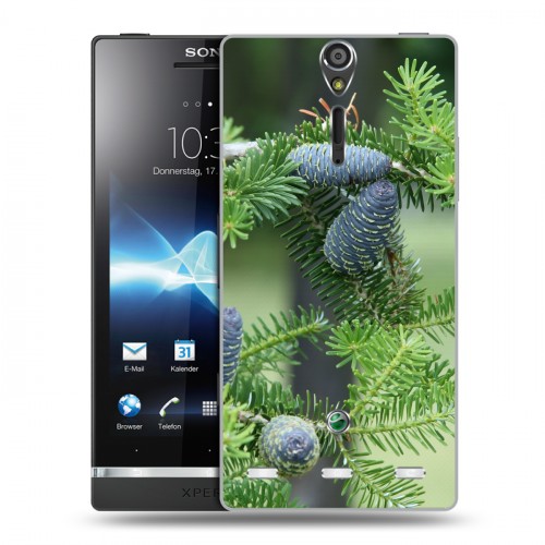 Дизайнерский пластиковый чехол для Sony Xperia S Новогодняя хвоя