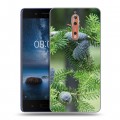 Дизайнерский пластиковый чехол для Nokia 8 Новогодняя хвоя