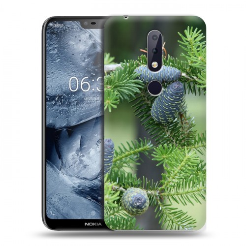 Дизайнерский силиконовый чехол для Nokia 6.1 Plus Новогодняя хвоя