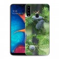 Дизайнерский пластиковый чехол для Samsung Galaxy A20s Новогодняя хвоя