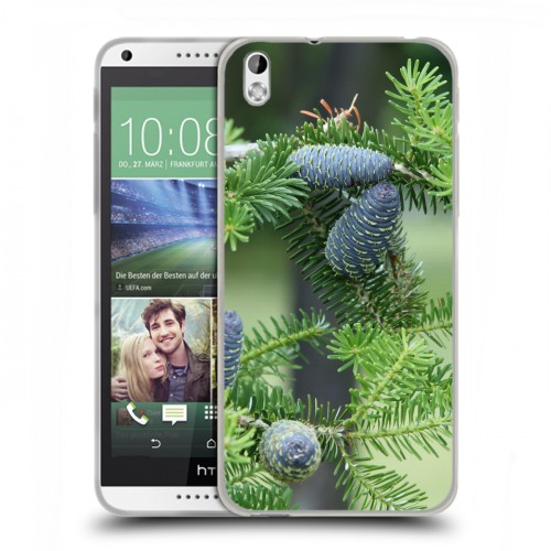 Дизайнерский пластиковый чехол для HTC Desire 816 Новогодняя хвоя