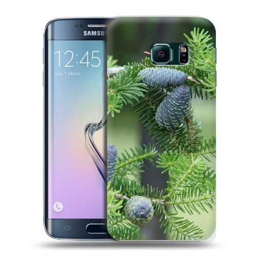 Дизайнерский силиконовый чехол для Samsung Galaxy S6 Edge Новогодняя хвоя