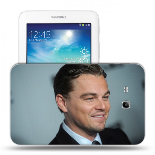 Дизайнерский силиконовый чехол для Samsung Galaxy Tab 3 Lite Леонардо Дикаприо