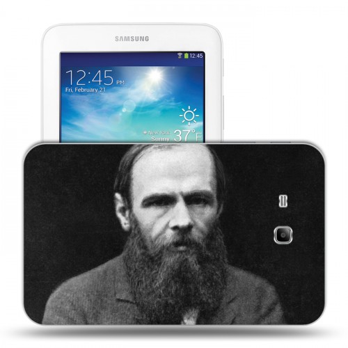 Дизайнерский силиконовый чехол для Samsung Galaxy Tab 3 Lite Федор Достоевский