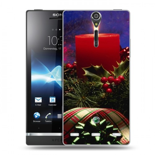 Дизайнерский пластиковый чехол для Sony Xperia S Новогодняя хвоя