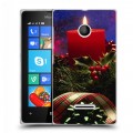 Дизайнерский пластиковый чехол для Microsoft Lumia 435 Новогодняя хвоя