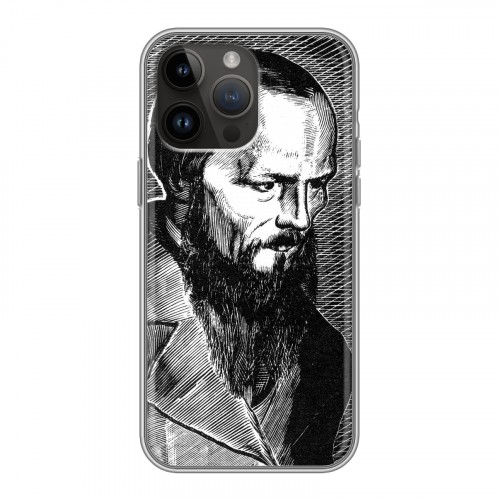 Дизайнерский силиконовый чехол для Iphone 14 Pro Max Федор Достоевский