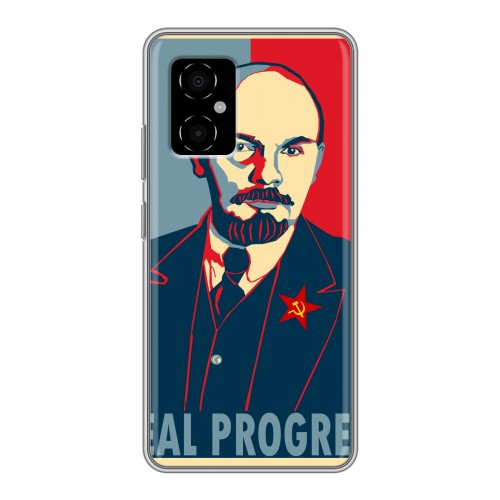 Дизайнерский силиконовый с усиленными углами чехол для Xiaomi Poco M4 5G Владимир Ленин