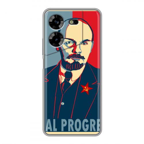 Дизайнерский силиконовый с усиленными углами чехол для Tecno Pova 5 4G Владимир Ленин