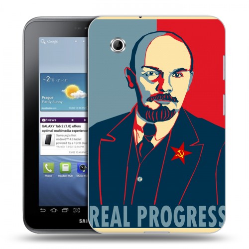 Дизайнерский силиконовый чехол для Samsung Galaxy Tab 2 7.0 Владимир Ленин