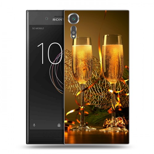 Дизайнерский пластиковый чехол для Sony Xperia XZs Новогодние бокалы