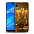 Дизайнерский пластиковый чехол для Huawei Y6 (2019) Новогодние бокалы