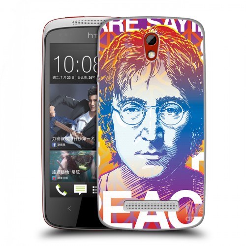 Дизайнерский пластиковый чехол для HTC Desire 500 Джон Леннон