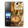 Дизайнерский пластиковый чехол для Sony Xperia TX Новогодние бокалы