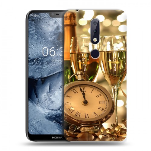 Дизайнерский пластиковый чехол для Nokia 6.1 Plus Новогодние бокалы