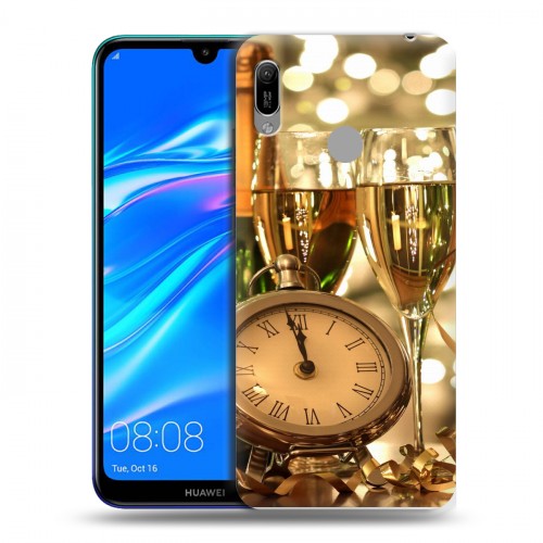 Дизайнерский пластиковый чехол для Huawei Y6 (2019) Новогодние бокалы