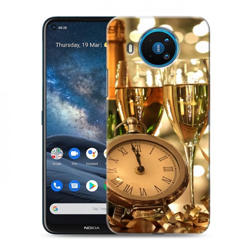 Дизайнерский силиконовый чехол для Nokia 8.3 Новогодние бокалы