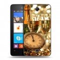 Дизайнерский силиконовый чехол для Microsoft Lumia 430 Dual SIM Новогодние бокалы