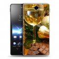 Дизайнерский пластиковый чехол для Sony Xperia TX Новогодние бокалы