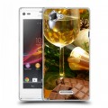 Дизайнерский пластиковый чехол для Sony Xperia L Новогодние бокалы