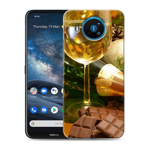 Дизайнерский силиконовый чехол для Nokia 8.3 Новогодние бокалы