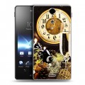 Дизайнерский пластиковый чехол для Sony Xperia TX Новогодние бокалы