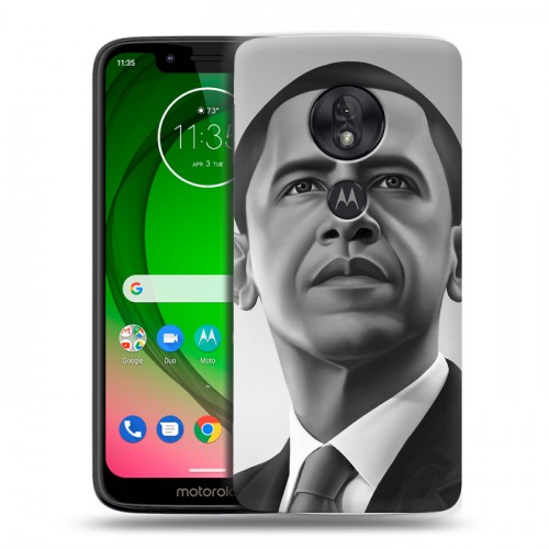 Дизайнерский пластиковый чехол для Motorola Moto G7 Play Барак Обама