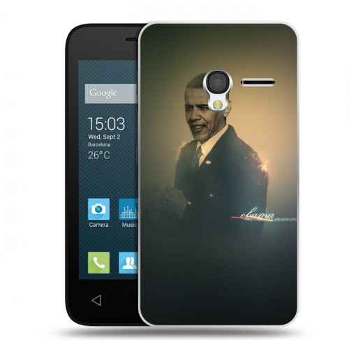 Дизайнерский пластиковый чехол для Alcatel One Touch Pixi 3 (4.0) Барак Обама