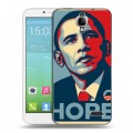 Дизайнерский силиконовый чехол для Alcatel One Touch Idol Барак Обама