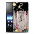 Дизайнерский пластиковый чехол для Sony Xperia TX Новогодние бокалы