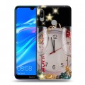 Дизайнерский пластиковый чехол для Huawei Y6 (2019) Новогодние бокалы