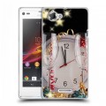 Дизайнерский пластиковый чехол для Sony Xperia L Новогодние бокалы