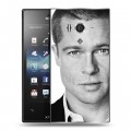 Дизайнерский пластиковый чехол для Sony Xperia acro S Бред Питт