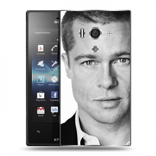 Дизайнерский пластиковый чехол для Sony Xperia acro S Бред Питт