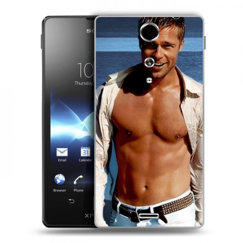 Дизайнерский пластиковый чехол для Sony Xperia TX Бред Питт