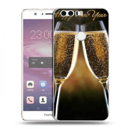 Дизайнерский пластиковый чехол для Huawei Honor 8 Новогодние бокалы