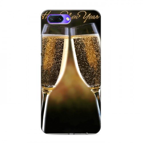 Дизайнерский силиконовый с усиленными углами чехол для Huawei Honor 10 Новогодние бокалы