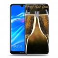 Дизайнерский пластиковый чехол для Huawei Y6 (2019) Новогодние бокалы