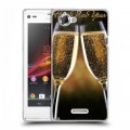 Дизайнерский пластиковый чехол для Sony Xperia L Новогодние бокалы