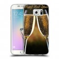 Дизайнерский пластиковый чехол для Samsung Galaxy S6 Edge Новогодние бокалы