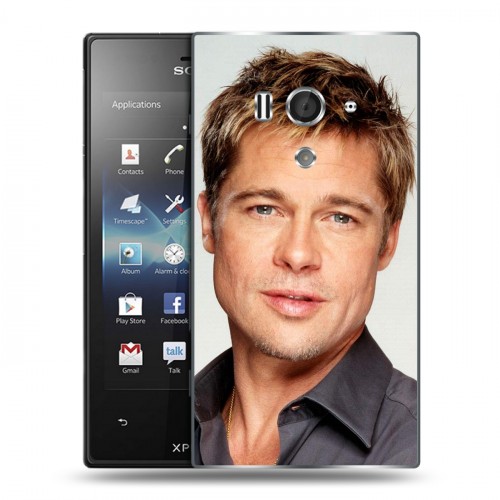 Дизайнерский пластиковый чехол для Sony Xperia acro S Бред Питт