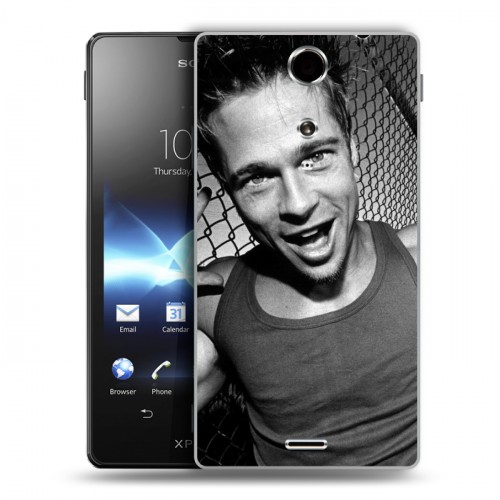 Дизайнерский пластиковый чехол для Sony Xperia TX Бред Питт