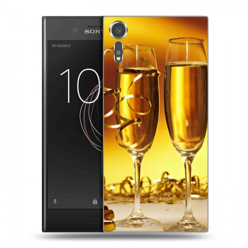 Дизайнерский пластиковый чехол для Sony Xperia XZs Новогодние бокалы