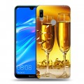 Дизайнерский пластиковый чехол для Huawei Y6 (2019) Новогодние бокалы