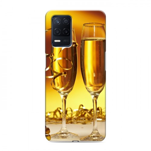 Дизайнерский пластиковый чехол для Realme Narzo 30 5G Новогодние бокалы