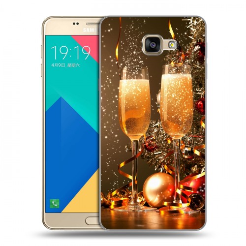 Дизайнерский силиконовый чехол для Samsung Galaxy A9 Новогодние бокалы