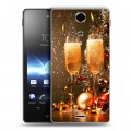 Дизайнерский пластиковый чехол для Sony Xperia TX Новогодние бокалы