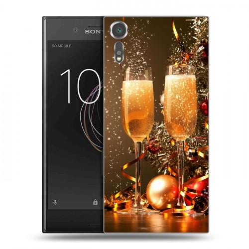 Дизайнерский пластиковый чехол для Sony Xperia XZs Новогодние бокалы