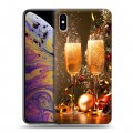 Дизайнерский силиконовый чехол для Iphone Xs Max Новогодние бокалы